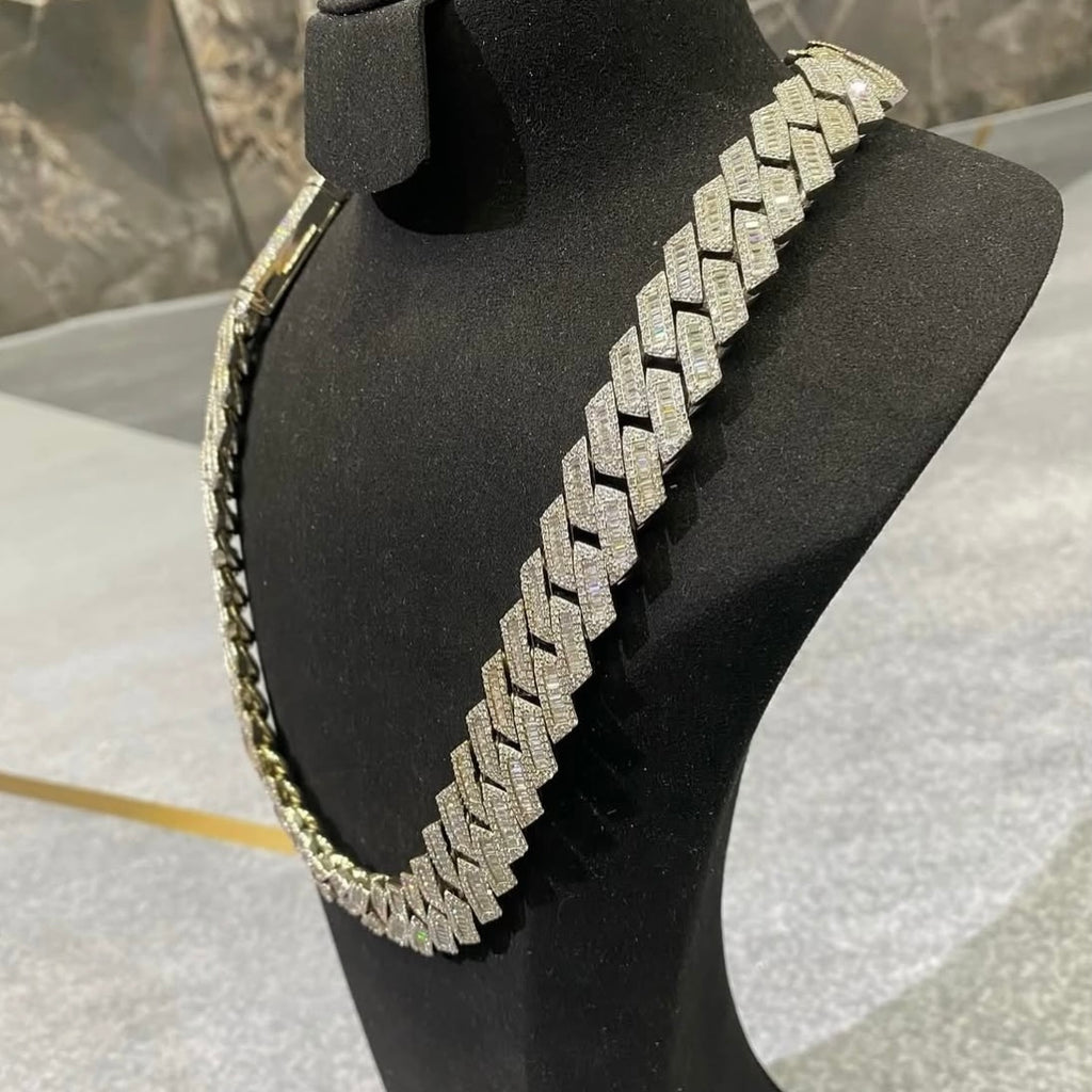 BUSSDOWN 3 ROW DIAMOND CUBAN LINK CHAIN