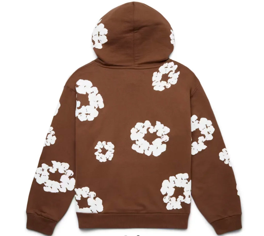 COTTON WREATH HOODIE BROWN