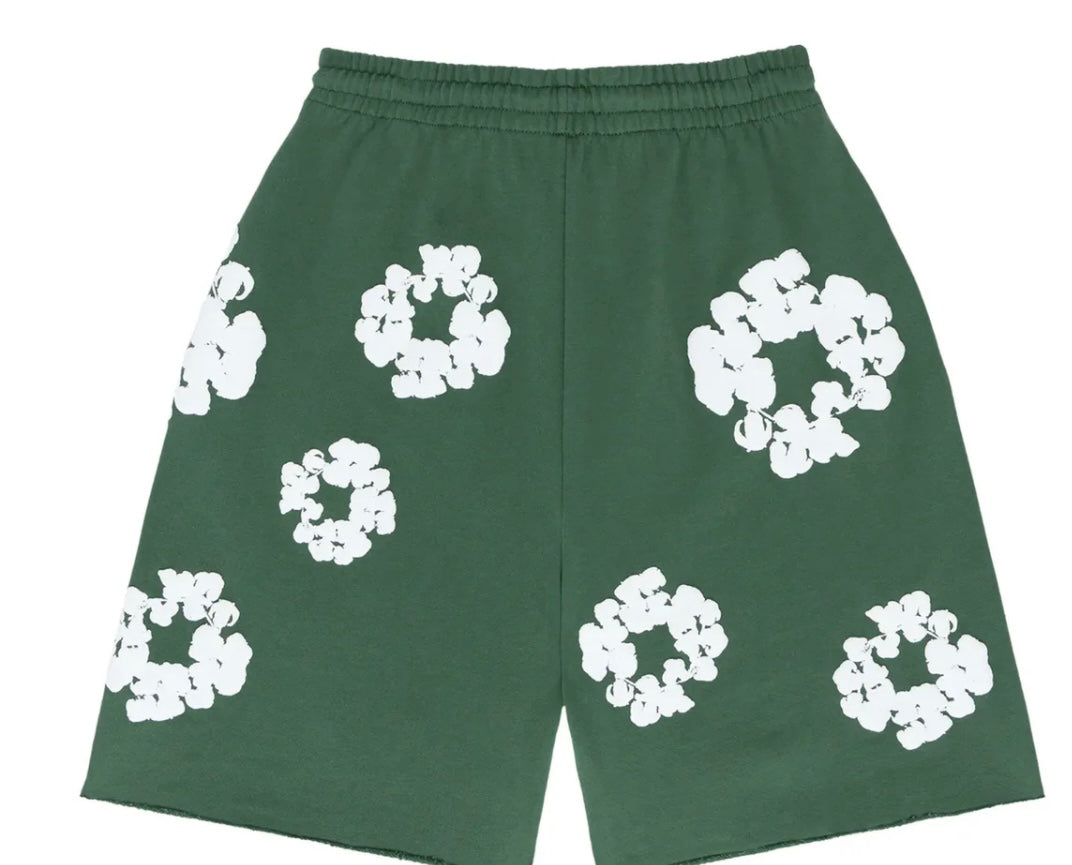 COTTON WREATH SHORTS GREEN