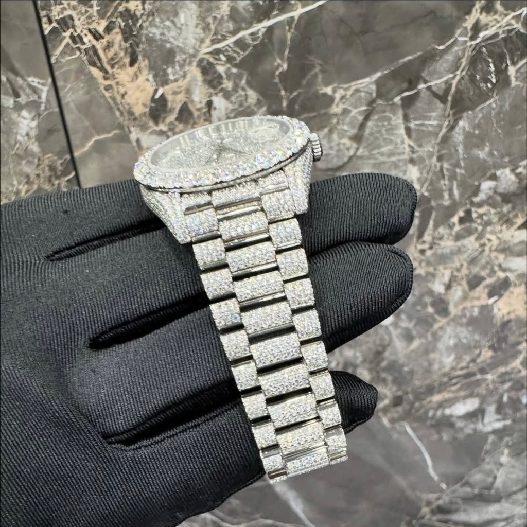 BUSSDOWN ROLEX DAY-DATE WHITE GOLD W/ DIAMOND PAVÉ DIAL