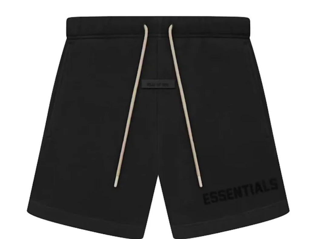 SS23 CREAM DRAWSTRING SWEATSHORT JET BLACK
