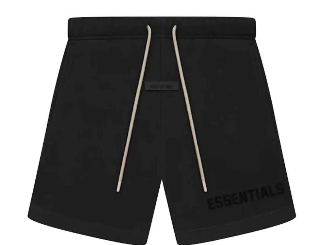 SS23 CREAM DRAWSTRING SWEATSHORT JET BLACK