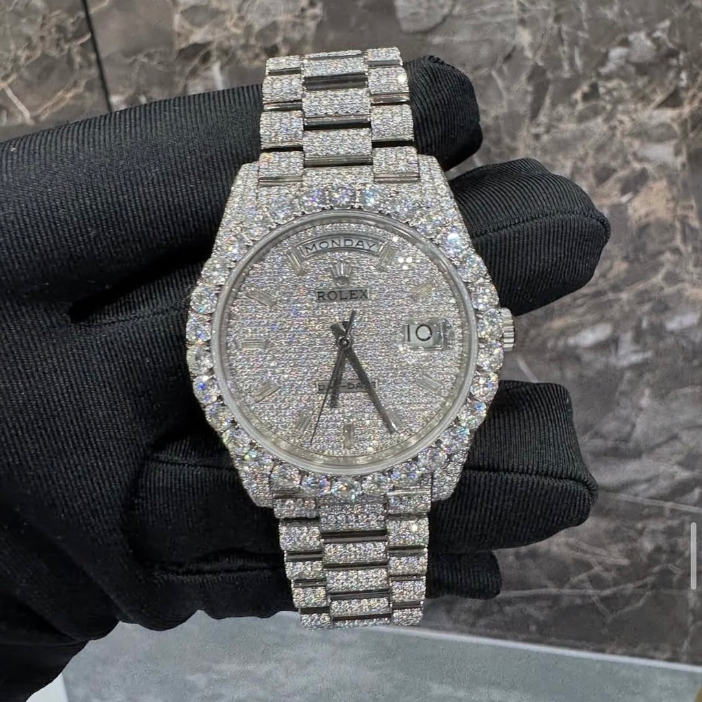 BUSSDOWN ROLEX DAY-DATE WHITE GOLD W/ DIAMOND PAVÉ DIAL