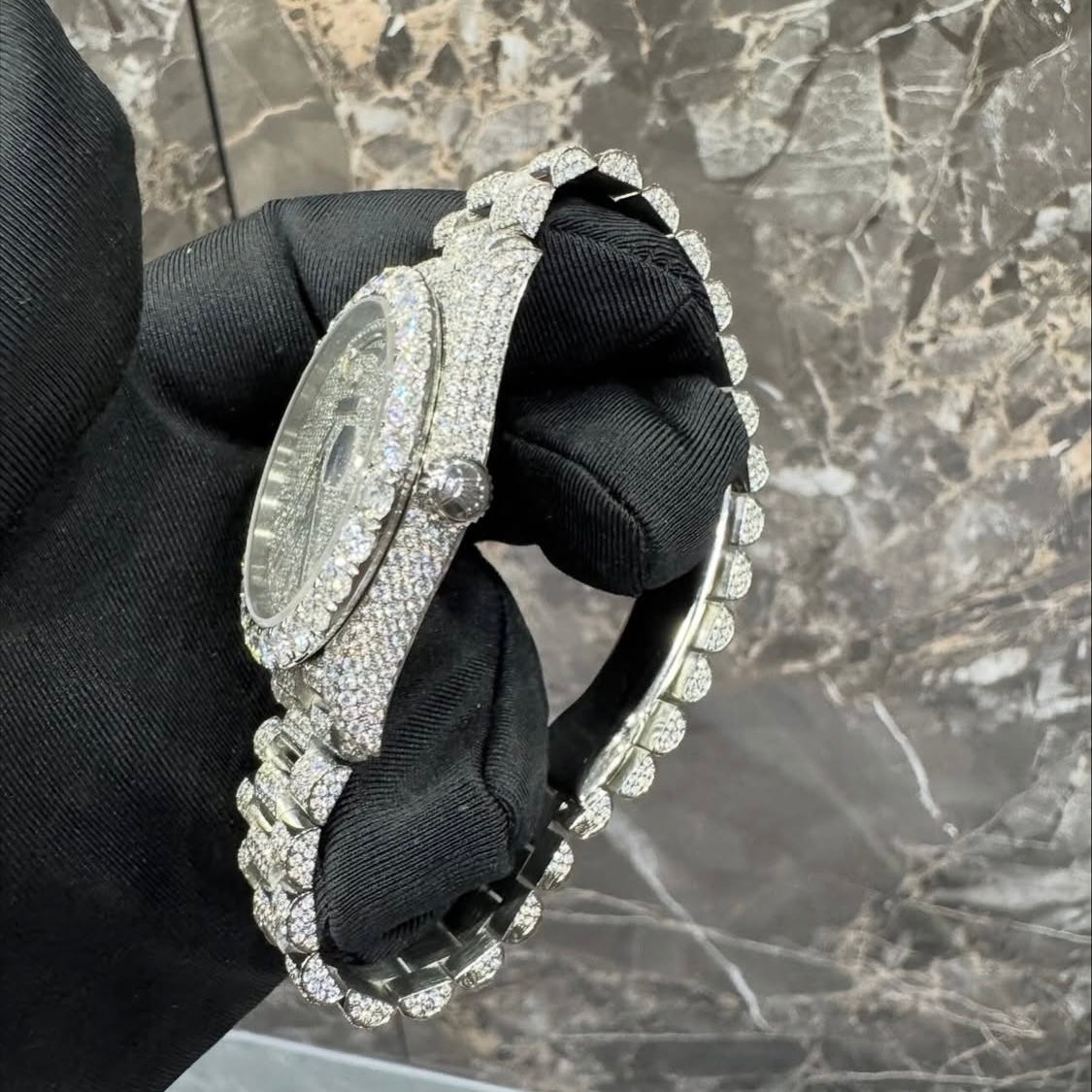 BUSSDOWN ROLEX DAY-DATE WHITE GOLD W/ DIAMOND PAVÉ DIAL