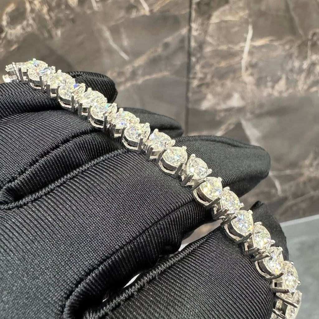 BUSSDOWN TENNIS BRACELET W/ PEAR SHAPED GEMSTONES