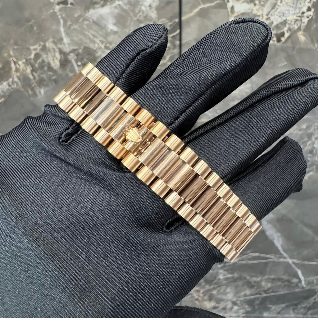 BUSSDOWN ROLEX DAY-DATE ROSE GOLD W/ RUBY HOUR MARKERS