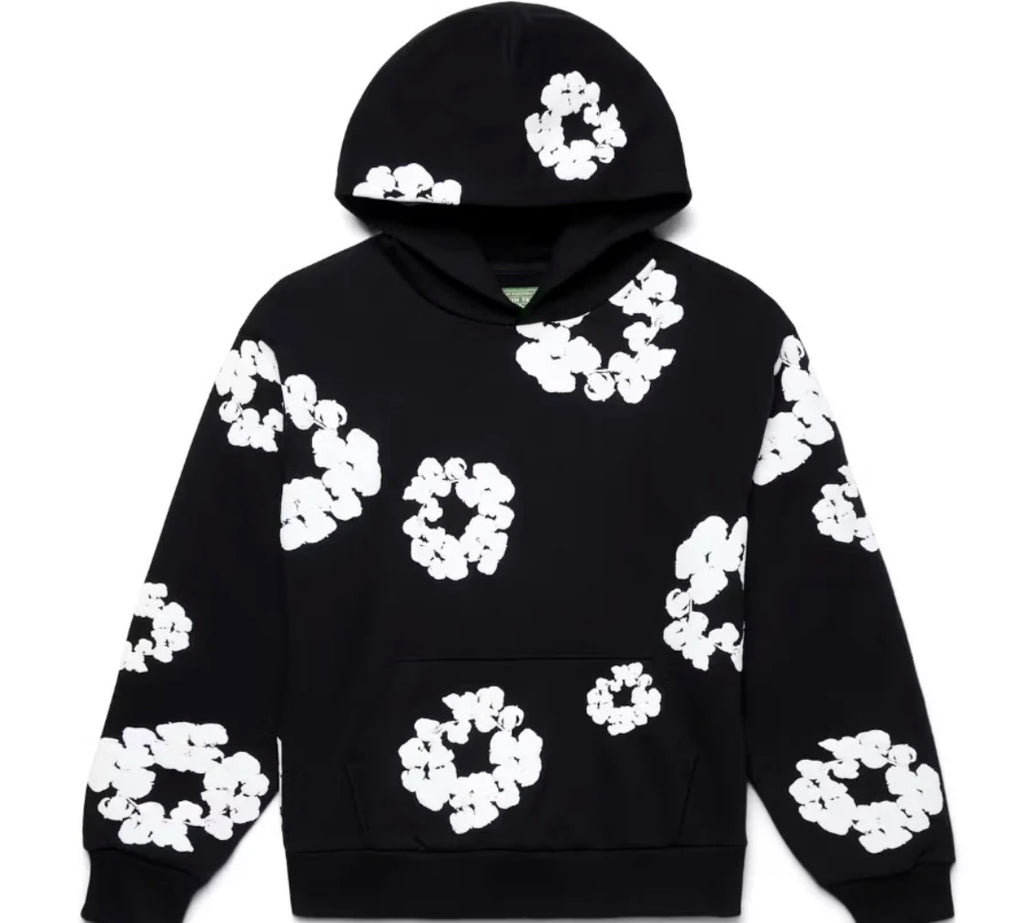COTTON WREATH HOODIE BLACK