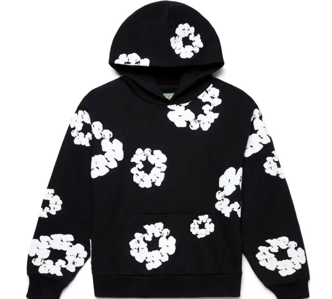 COTTON WREATH HOODIE BLACK