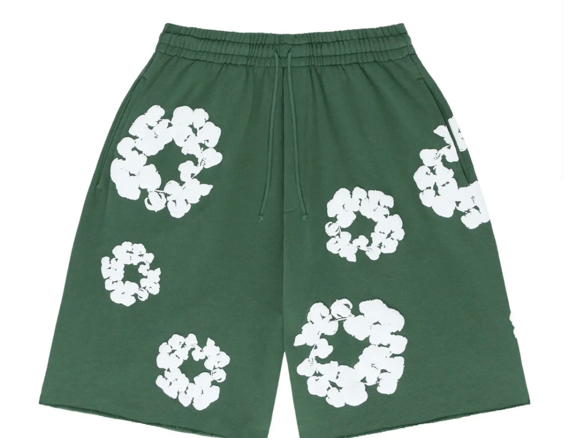 COTTON WREATH SHORTS GREEN