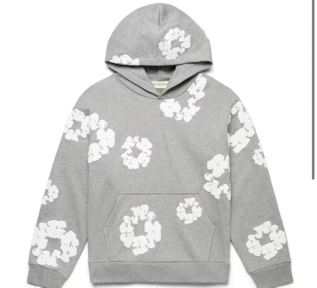 COTTON WREATH HOODIE GREY