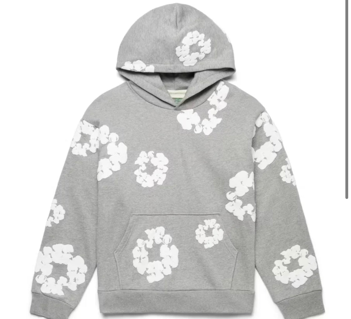 COTTON WREATH HOODIE GREY