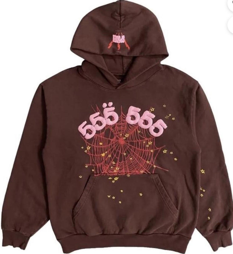 WEB HOODIE BROWN/PINK
