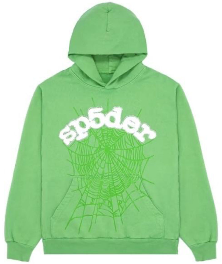 WEB HOODIE SLIME GREEN/ WHITE