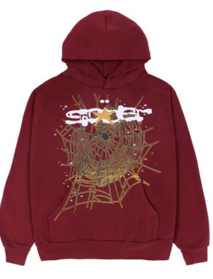 WEB HOODIE DARK RED/GOLD