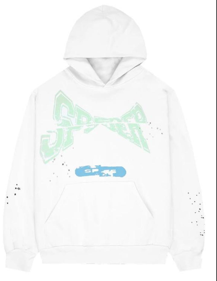 SP5DER HOODIE WHITE/GREEN