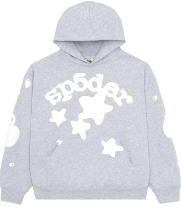 SP5DER HOODIE GREY/WHITE
