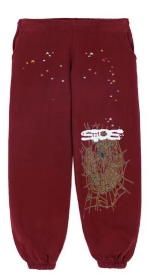 SP5DER SWEATPANT DARK RED/GOLD
