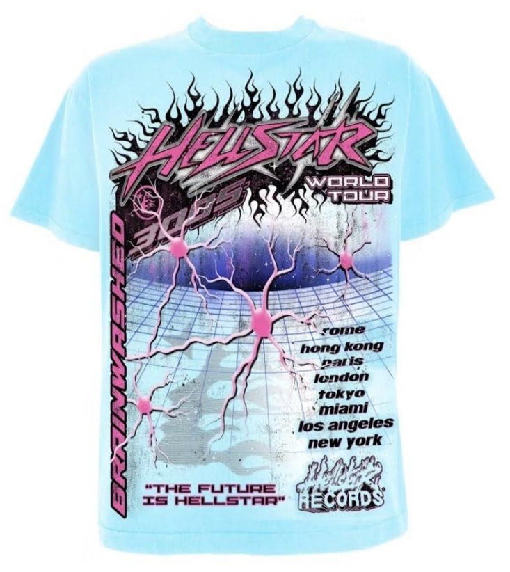 HELLSTAR TEE GRAPHIC CYAN/PINK