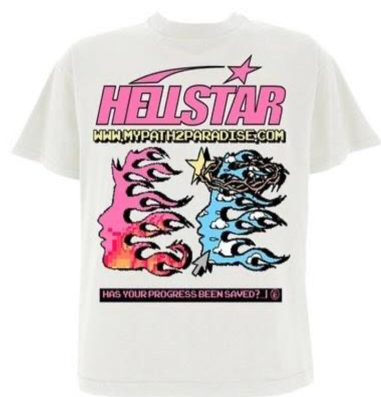 HELLSTAR TEE GRAPHIC WHITE/PINK/BLUE
