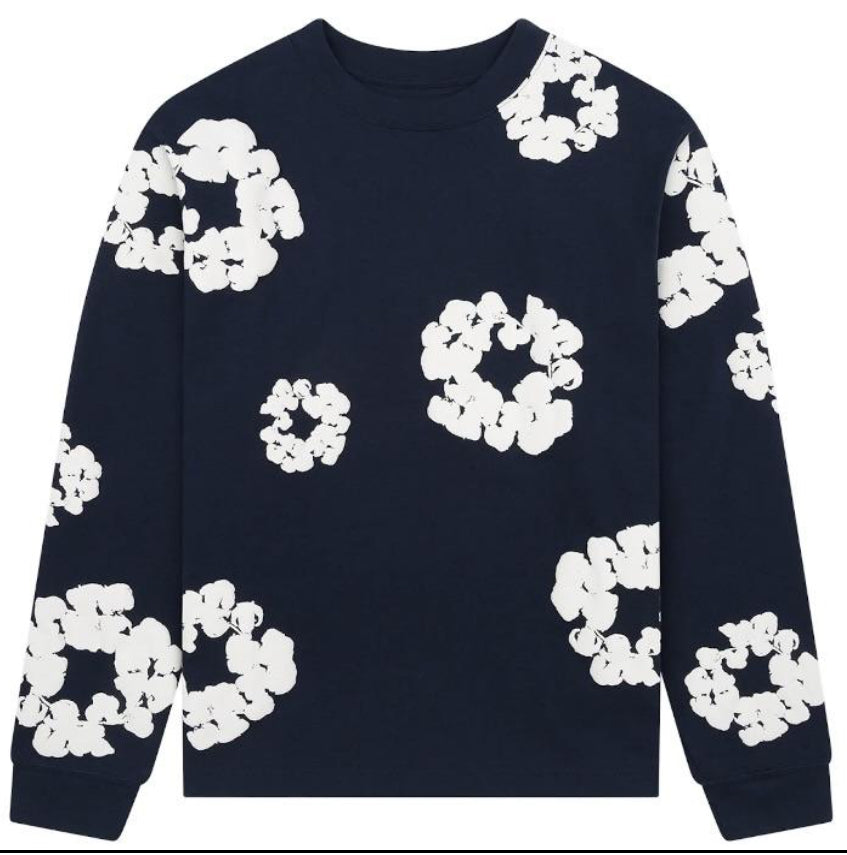 COTTON WREATH SWEATSHIRT DARK BLUE