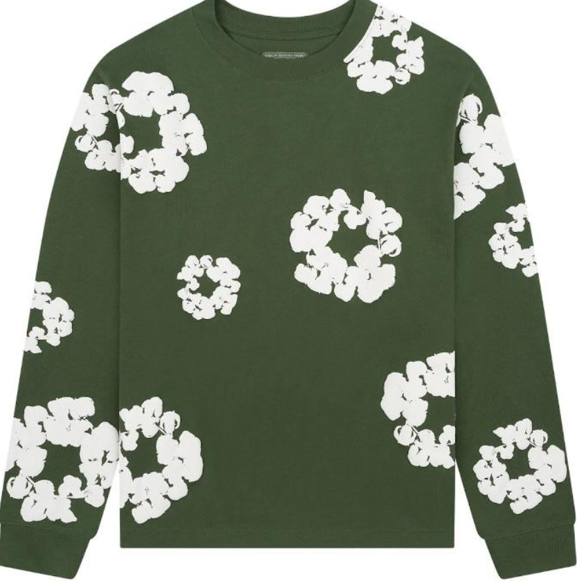COTTON WREATH SWEATSHIRT GREEN