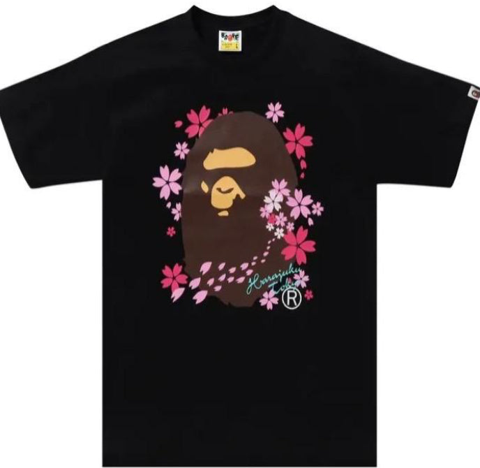 ABC BAPE TEE FLOWER PRINT BLACK