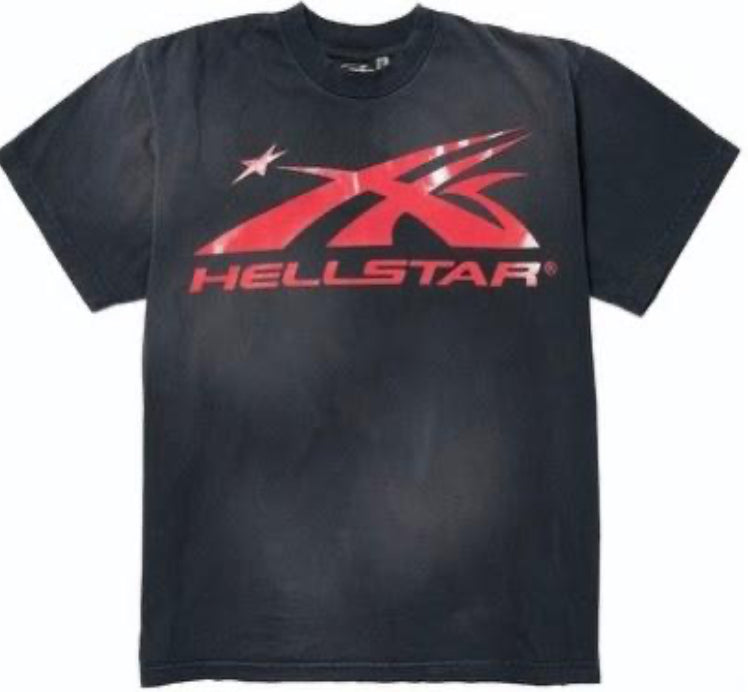 HELLSTAR TEE DISTRESSED BLACK/RED