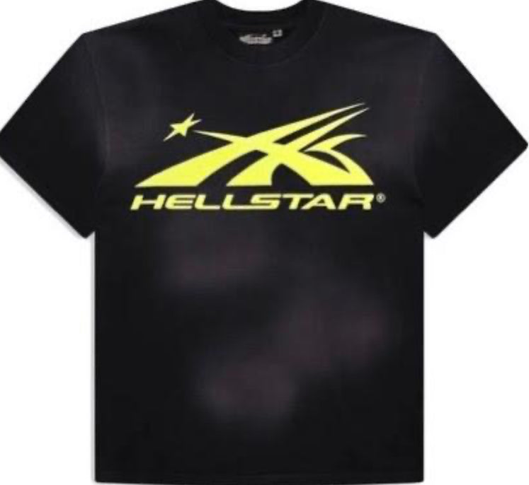 HELLSTAR TEE GRAPHIC DISTRESSED BLACK/YELLOW