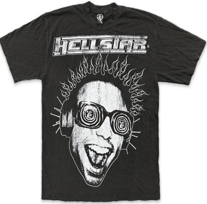 HELLSTAR TEE GRAPHIC DISTRESSED BLACK/WHITE