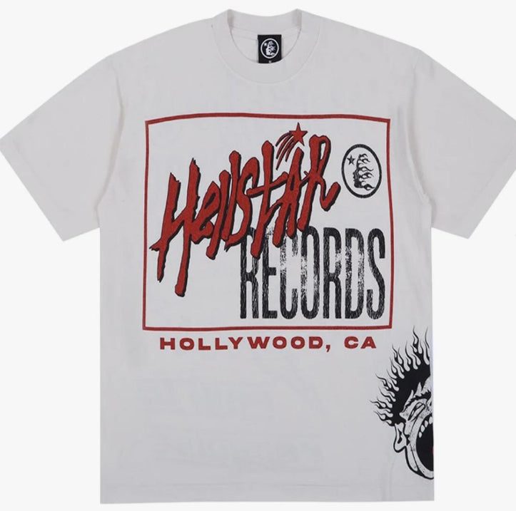 HELLSTAR TEE GRAPHIC DISTRESSED HELLSTAR RECORDS WHITE/RED