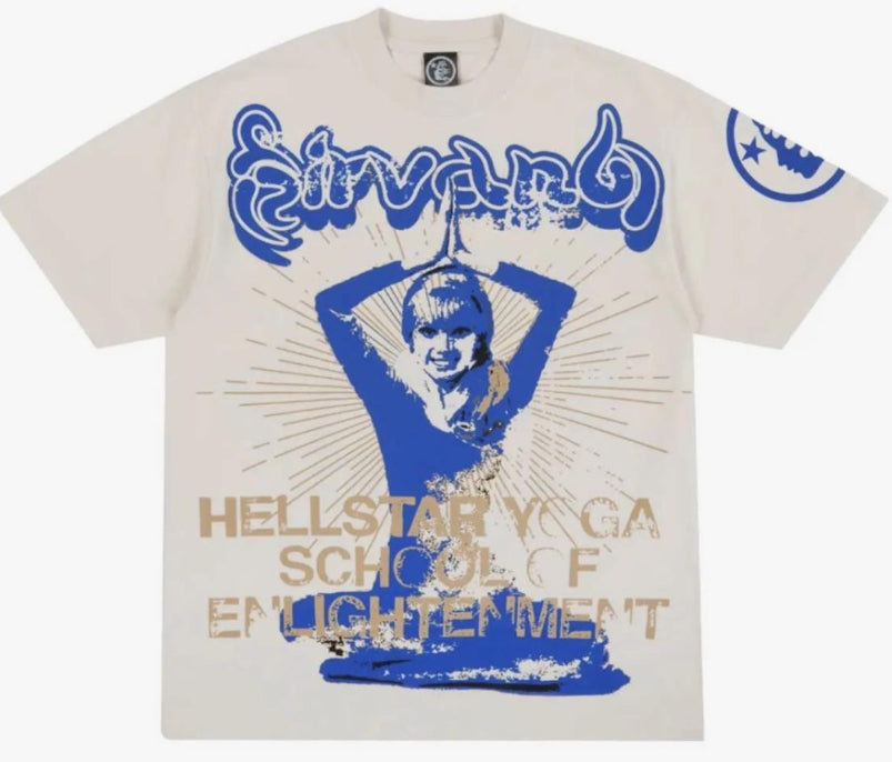 HELLSTAR TEE GRAPHIC DISTRESSED WHITE/BLUE/GOLD