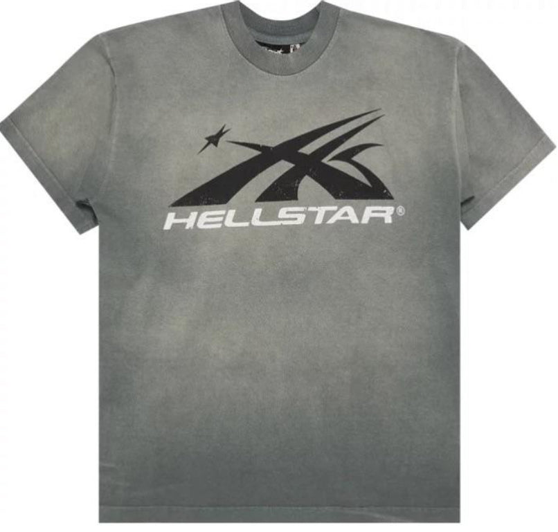 HELLSTAR TEE DISTRESSED DARK GREY