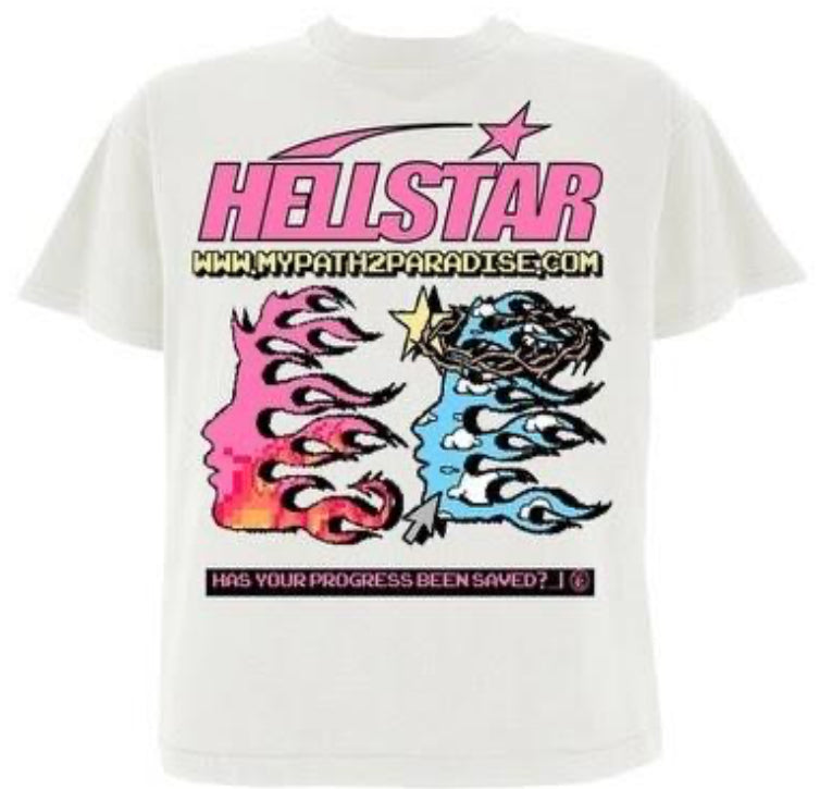 HELLSTAR TEE GRAPHIC WHITE/PINK/BLUE