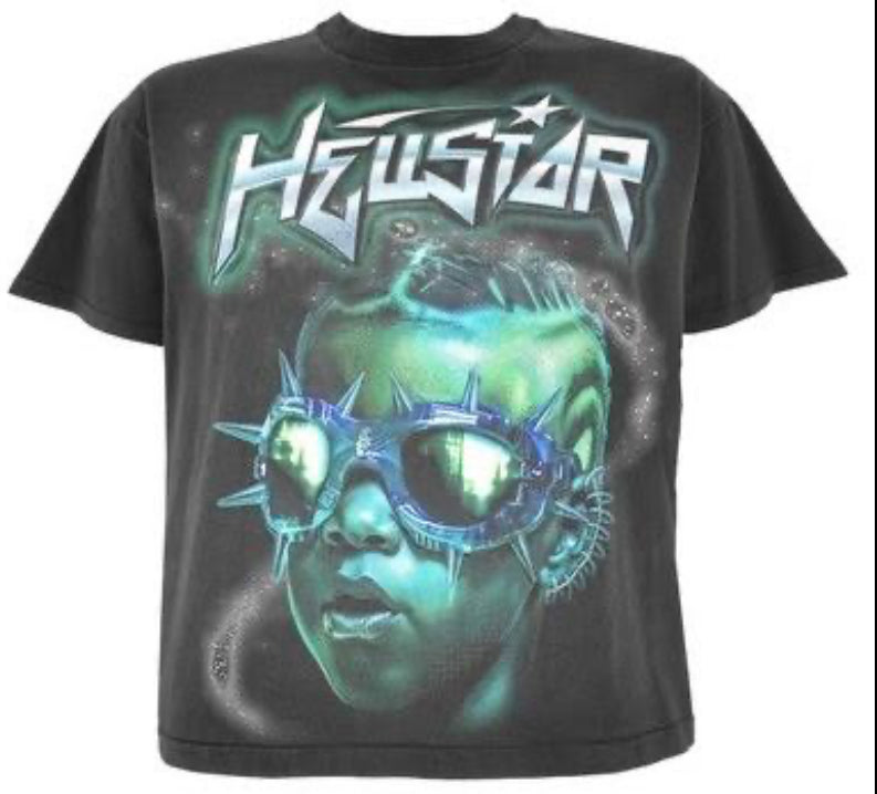 HELLSTAR TEE GRAPHIC DISTRESSED BLACK/BLUE/GREEN
