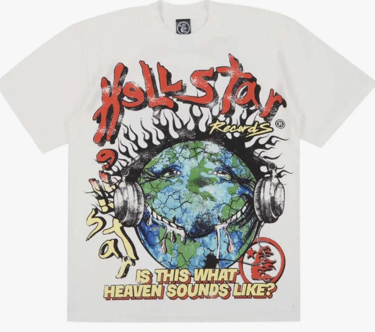 HELLSTAR TEE EARTH GRAPHIC WHITE/RED