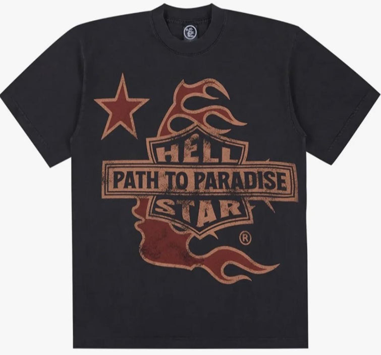 HELLSTAR TEE GRAPHIC DISTRESSED HARLEY BLACK/RED/YELLOW