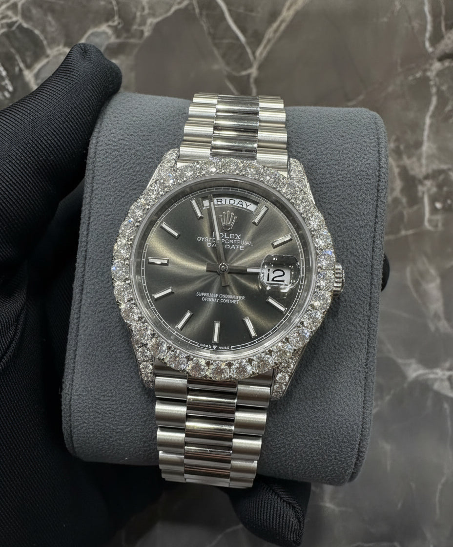 BUSSDOWN ROLEX DAY-DATE OYSTER PERPETUAL W/ DARK GREY DIAL