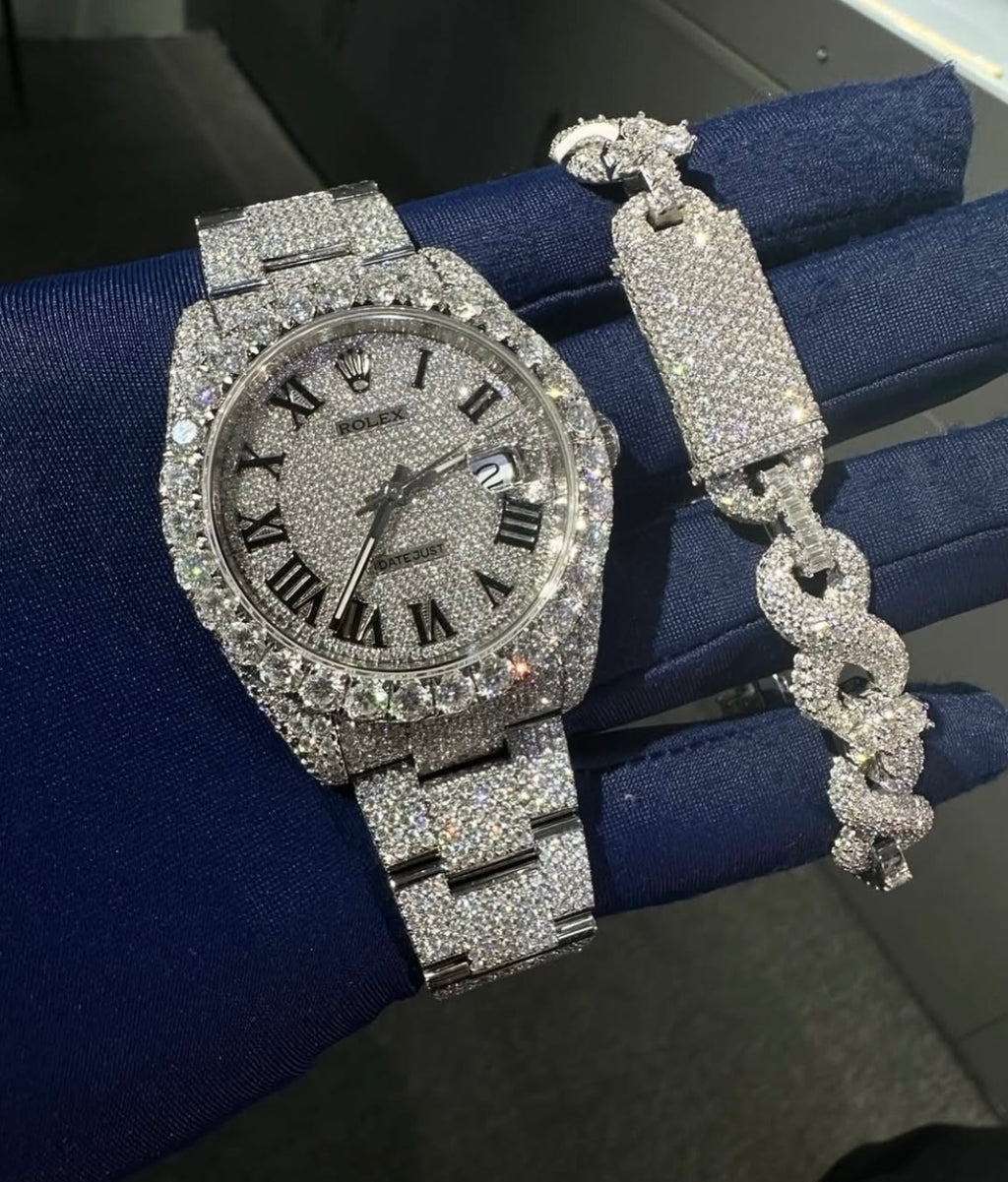 BUSSDOWN ROLEX DATEJUST+ MATCHING CUBAN LINK BRACELET